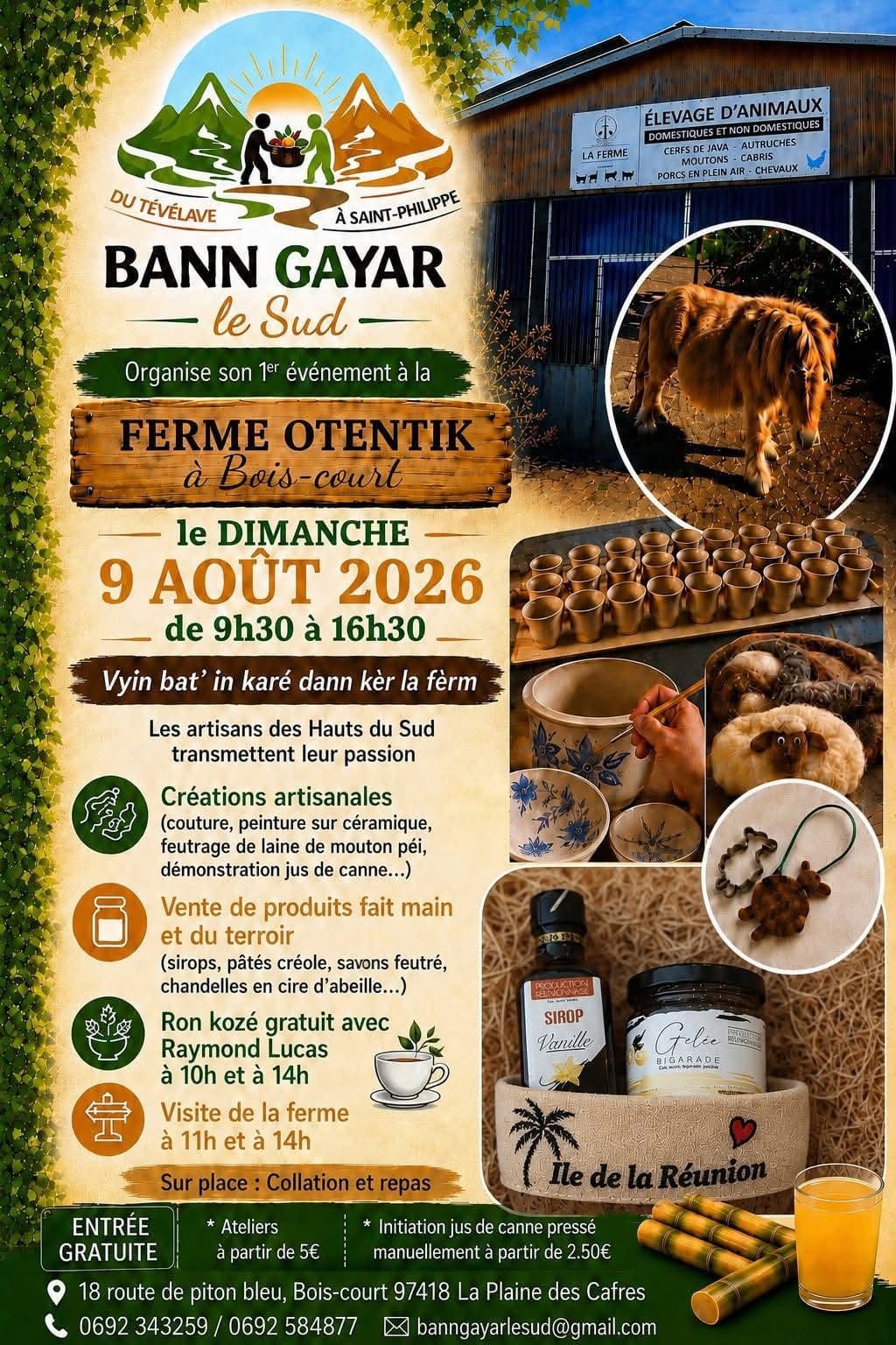 Viin bat' in karé dann kèr la fèrm !