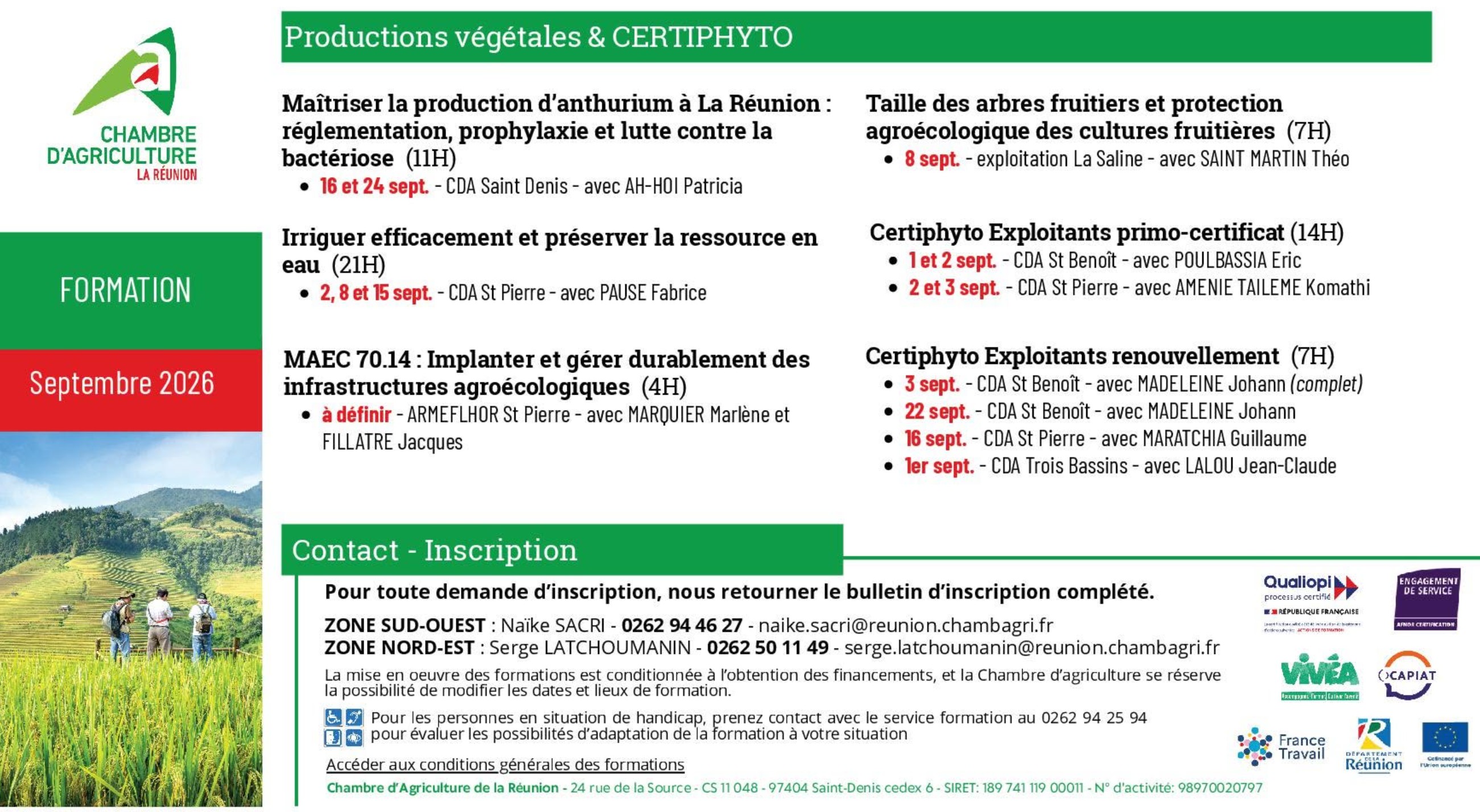 Formation : Productions végétales & CERTIPHYTO