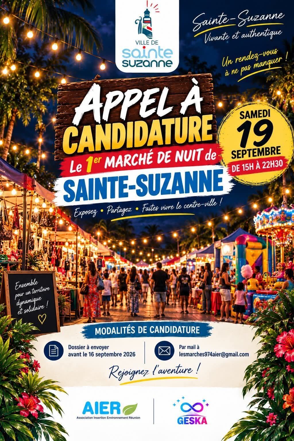 1er marché de nuit de Sainte-Suzanne — appel à candidature exposants